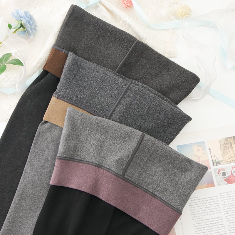 Sve-u-jednom termo leggings s fleece podstavom, debele, pamuk-elastan smjesa, visoka elastičnost, duljina 9/10
