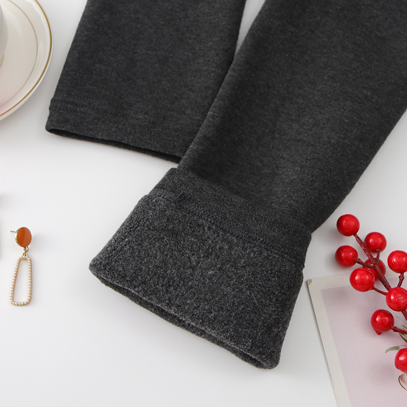 Sve-u-jednom termo leggings s fleece podstavom, debele, pamuk-elastan smjesa, visoka elastičnost, duljina 9/10
