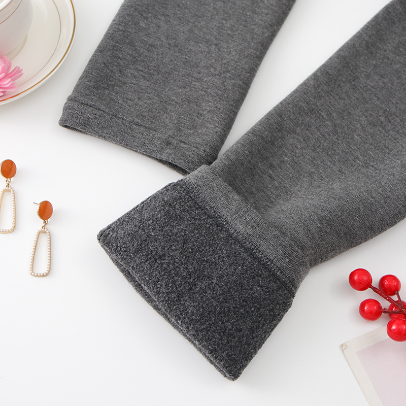 Sve-u-jednom termo leggings s fleece podstavom, debele, pamuk-elastan smjesa, visoka elastičnost, duljina 9/10