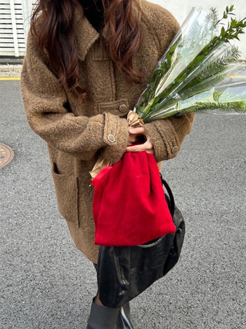 Дамско вълнено палто с лацкан, средна дължина, свободна кройка, корейски стил