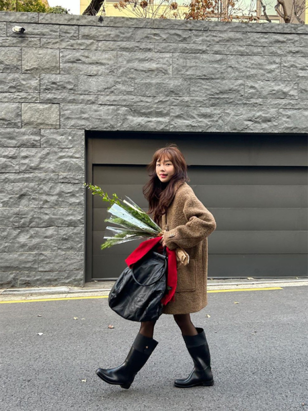 Дамско вълнено палто с лацкан, средна дължина, свободна кройка, корейски стил