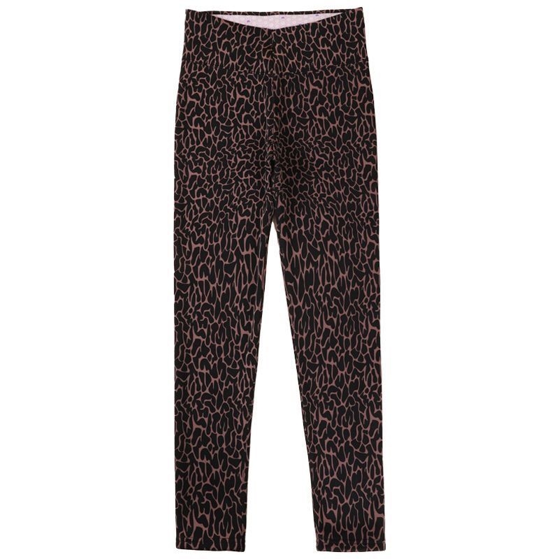 Ženski legging leopard uzorak, fleece unutrašnjost, toplo, visok struk, glatka površina, elastan, plus veličina