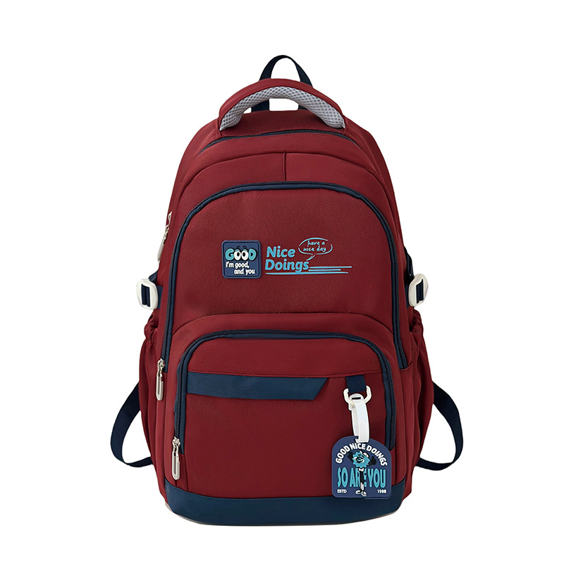 Rucsac cu capacitate mare, material nylon, design respirabil, curea de umăr cu pernă de aer, stil campus juvenil