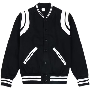 Muška baseball jakna s color-block dizajnom, High Street stil, ovratnik crewneck, jednostruka kopča, opuštena silueta