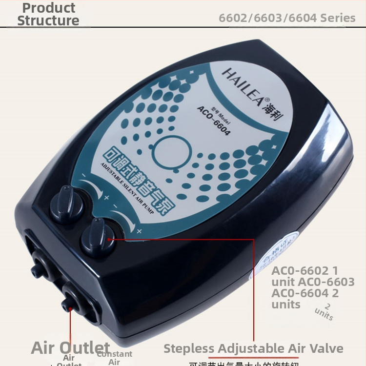 Haili αντλία οξυγόνου ενυδρείου ACO5503/6603/9610 αθόρυβος αεριστής