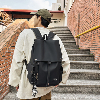 Ghiozdan pentru laptop – unisex, material PU, impermeabil, capacitate mare, curea cu pernă de aer, stil japonez