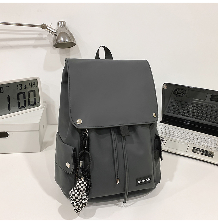 Ghiozdan pentru laptop – unisex, material PU, impermeabil, capacitate mare, curea cu pernă de aer, stil japonez