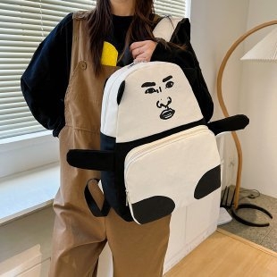 Najlonski ruksak s panda licem, svakodnevni školski ruksak, kapacitet 36-55 L, naramenice s zračnim jastučićem