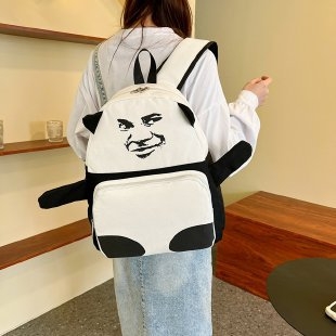 Najlonski ruksak s panda licem, svakodnevni školski ruksak, kapacitet 36-55 L, naramenice s zračnim jastučićem