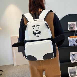 Najlonski ruksak s panda licem, svakodnevni školski ruksak, kapacitet 36-55 L, naramenice s zračnim jastučićem