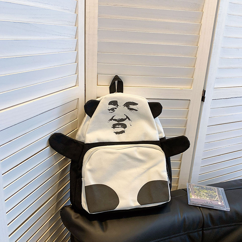 Najlonski ruksak s panda licem, svakodnevni školski ruksak, kapacitet 36-55 L, naramenice s zračnim jastučićem