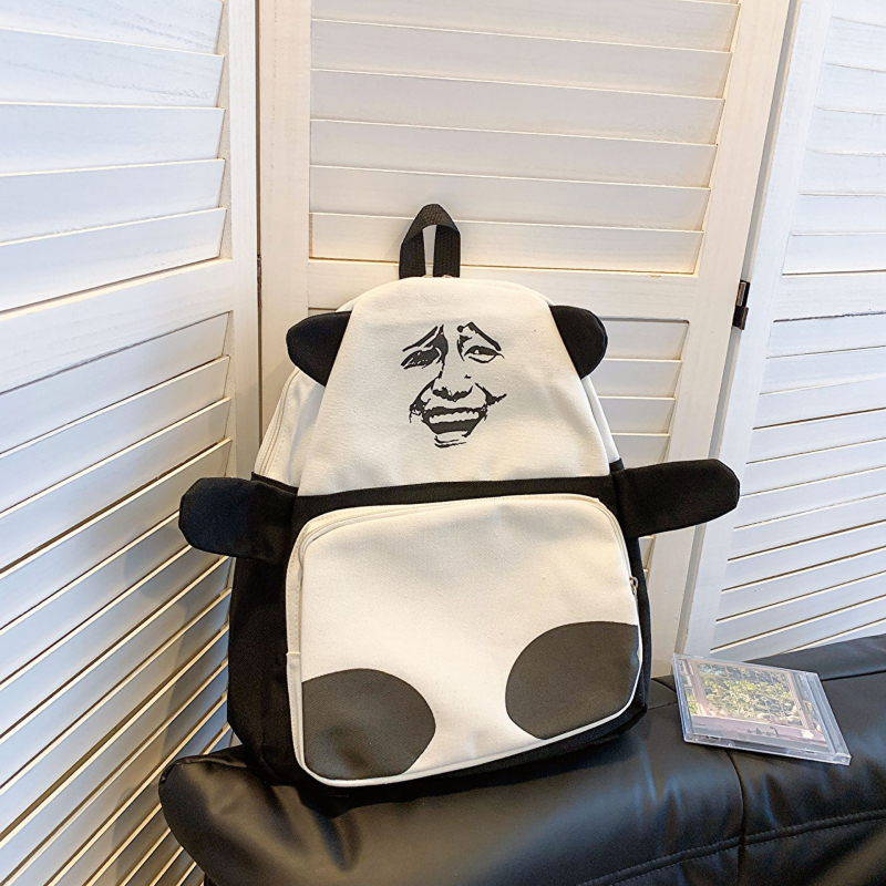 Najlonski ruksak s panda licem, svakodnevni školski ruksak, kapacitet 36-55 L, naramenice s zračnim jastučićem