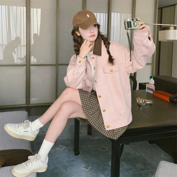 Jakna od tweeda, normalan kroj, dugi rukavi, polo ovratnik, jesen 2025