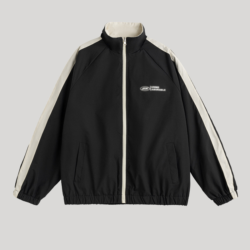 Muška dvostrano puffer jakna, koreanskog stila kardigan sa zatvaračem, uže u struku, zimska jakna s bočnim džepovima