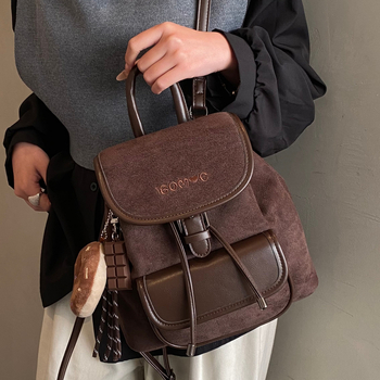 Ranac s PU materijalom (PU materijal; vodootporan; zatvaranje poklopcem; džep za mobitel) — gradski stil, jesen 2025