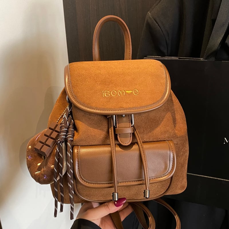 Ranac s PU materijalom (PU materijal; vodootporan; zatvaranje poklopcem; džep za mobitel) — gradski stil, jesen 2025