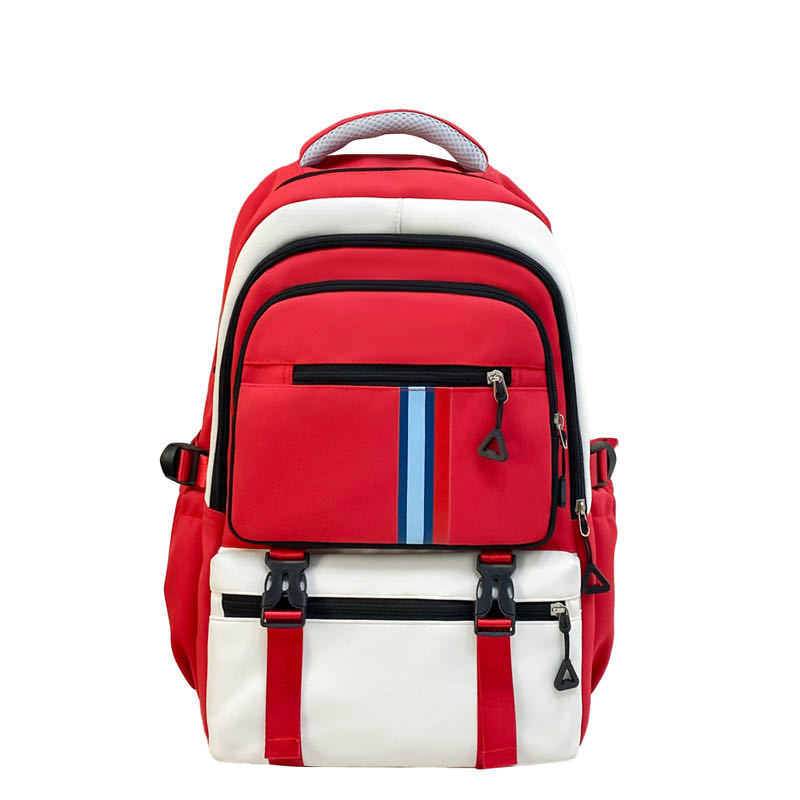 Rucsac în stil japonez, cu capacitate mare pentru școală, unisex (Material: Nylon; Căptușeală: Poliester; Stil: Simplitate urbană; Sistem de purtare: Bretele curbate; Gen: Unisex)
