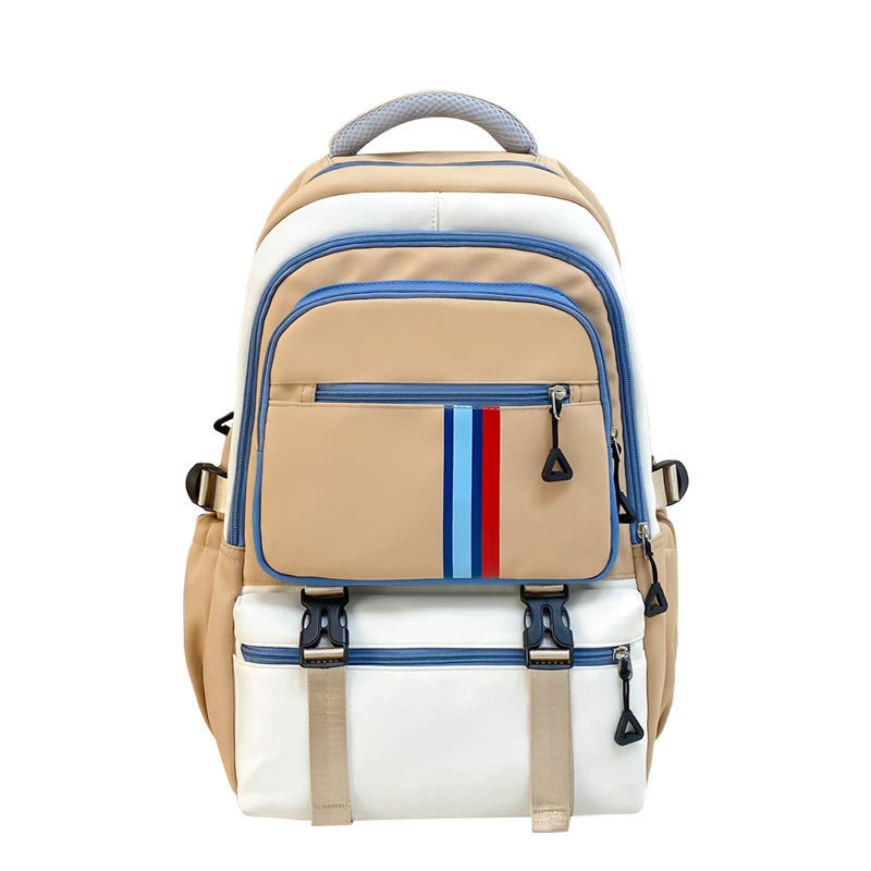 Rucsac în stil japonez, cu capacitate mare pentru școală, unisex (Material: Nylon; Căptușeală: Poliester; Stil: Simplitate urbană; Sistem de purtare: Bretele curbate; Gen: Unisex)