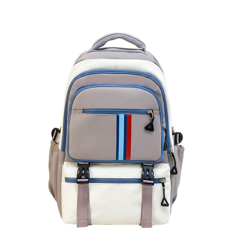 Rucsac în stil japonez, cu capacitate mare pentru școală, unisex (Material: Nylon; Căptușeală: Poliester; Stil: Simplitate urbană; Sistem de purtare: Bretele curbate; Gen: Unisex)
