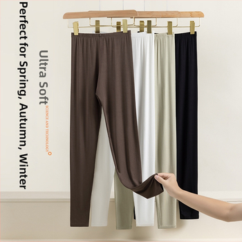 Термични леггинси от вискоза, безшевни, с висока еластичност, дълги за жени