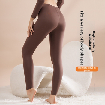 Термични леггинси от вискоза, безшевни, с висока еластичност, дълги за жени