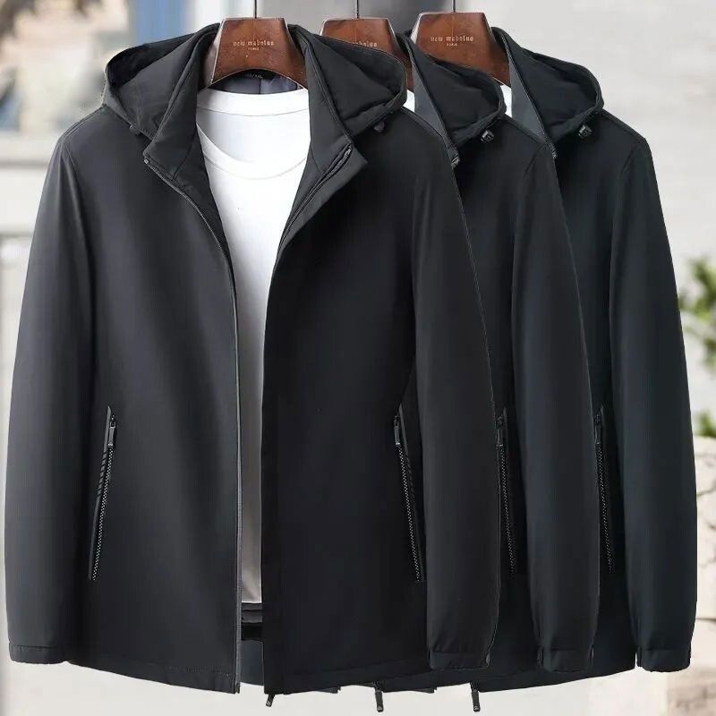 Muški zimski kaput s kapuljom, punjenje od pamuka, labav kroj, jednostruko kopčanje, lagani poslovni stil