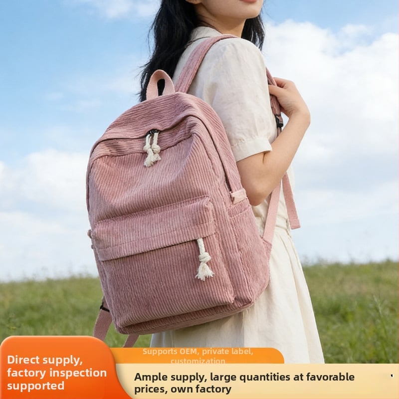 Раница велурова с урбанистичен минималистичен стил, подплата полиестер, вътрешен джоб с цип, затваряне с цип