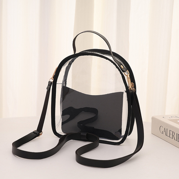 Ženska PVC Jelly torba, crossbody, gradski minimalistički stil, vodootporna, kapacitet 56–75 L, remen s jastukom zraka