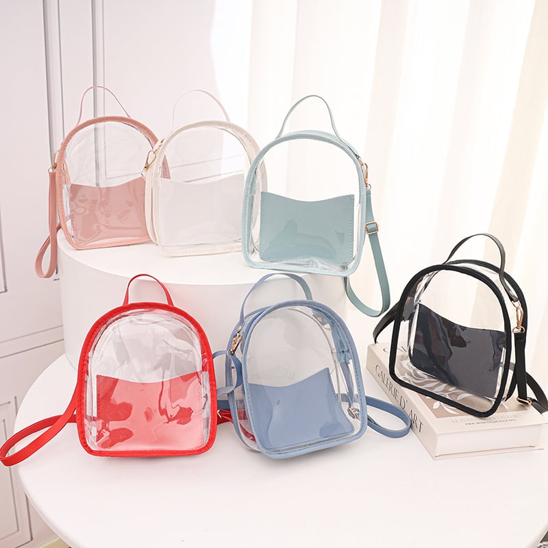 Ženska PVC Jelly torba, crossbody, gradski minimalistički stil, vodootporna, kapacitet 56–75 L, remen s jastukom zraka