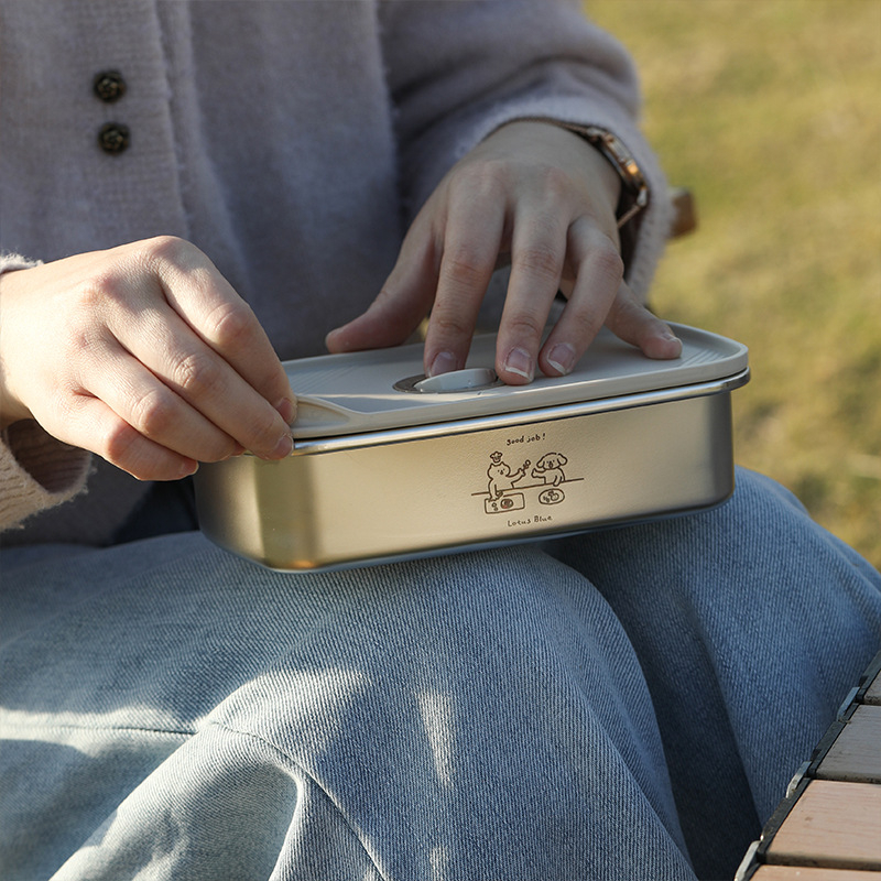 Kutija za ručak od nehrđajućeg čelika s poklopcem, okruglog oblika, zapečaćena za očuvanje svježine hrane, kapacitet 301–500 ml, nije pogodno za mikrovalnu pećnicu