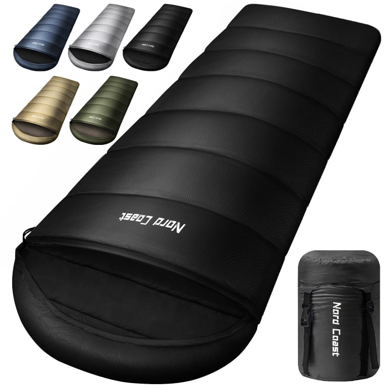 Spavaći vreć za odrasle, stil omotnice - punilo: šuplja pamuk; podstava: brušena tkanina; tkanina: 210T poliester vodootporan kalendirani reljef romba; stil: omotnica; težina: 1.25–1.95 kg