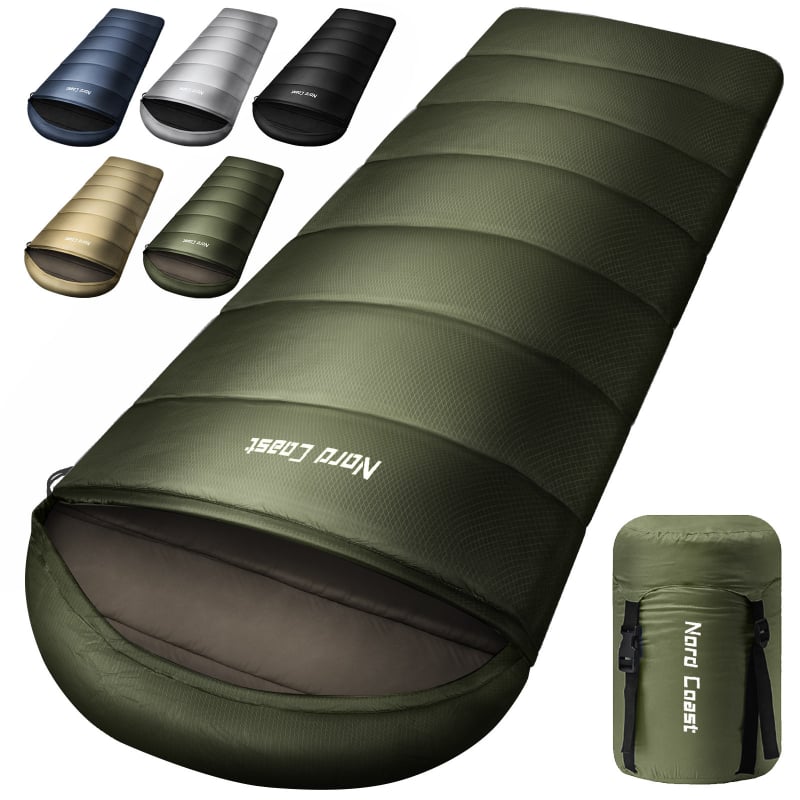 Spavaći vreć za odrasle, stil omotnice - punilo: šuplja pamuk; podstava: brušena tkanina; tkanina: 210T poliester vodootporan kalendirani reljef romba; stil: omotnica; težina: 1.25–1.95 kg