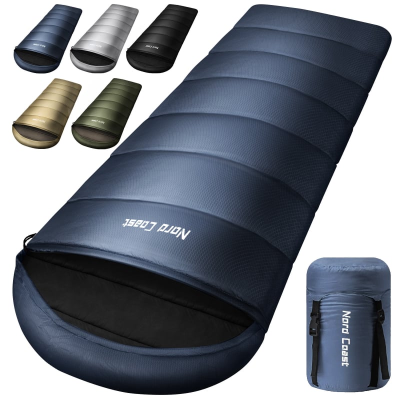 Spavaći vreć za odrasle, stil omotnice - punilo: šuplja pamuk; podstava: brušena tkanina; tkanina: 210T poliester vodootporan kalendirani reljef romba; stil: omotnica; težina: 1.25–1.95 kg