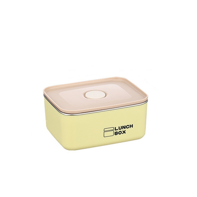 Kutija za ručak od nehrđajućeg čelika, dvostruko izolirana, mikrovalna sigurna, kvadratnog oblika, za uredske radnike