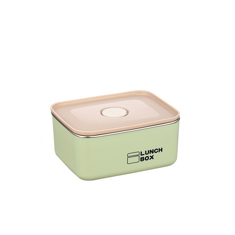Kutija za ručak od nehrđajućeg čelika, dvostruko izolirana, mikrovalna sigurna, kvadratnog oblika, za uredske radnike
