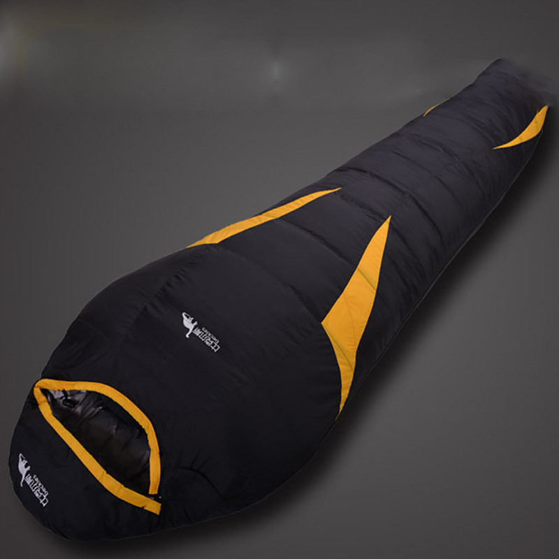 Spavaća vreća četiri sezone za odrasle, u mumijskom stilu, punilo: down silk, podstava: 320T pongee, tkanina: 320T najlon, težina: 500–3000 g