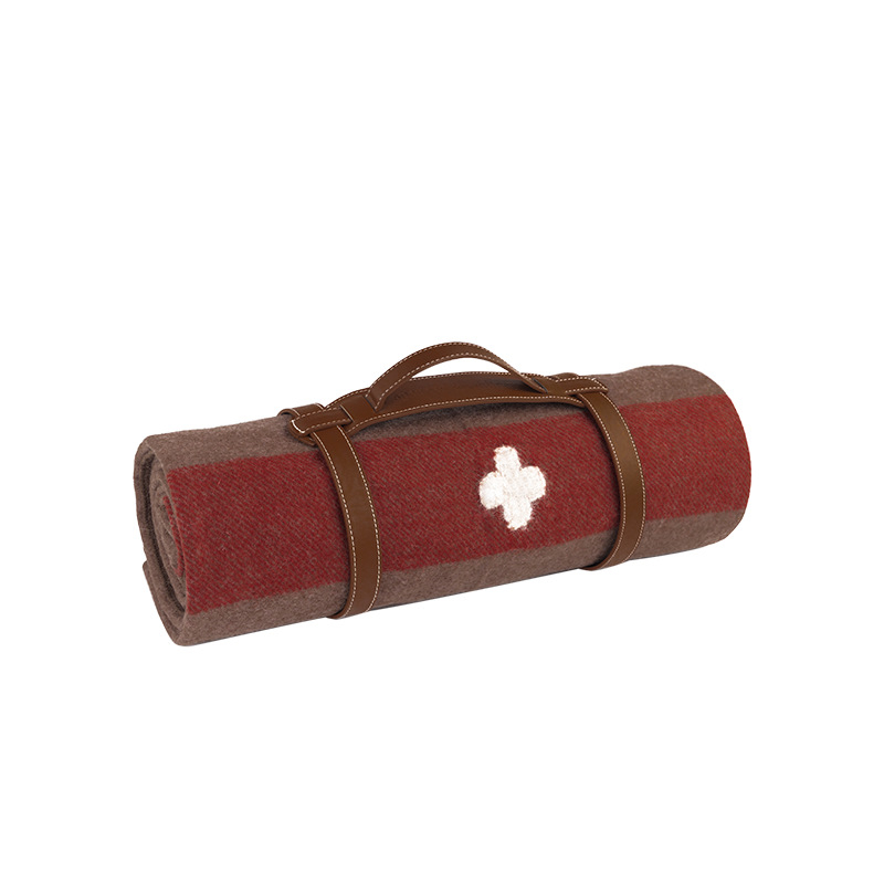 Μάλλινη κουβέρτα Nordic στυλ, γεωμετρικό μοτίβο, βάρος 1500–1999 γρ, 100% μαλλί