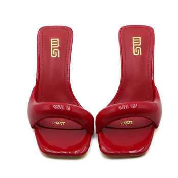 Дамски стилетни сандали с квадратен нос, MS – PU горна част, PU вътрешна подплата, каучукова подметка, лято 2024