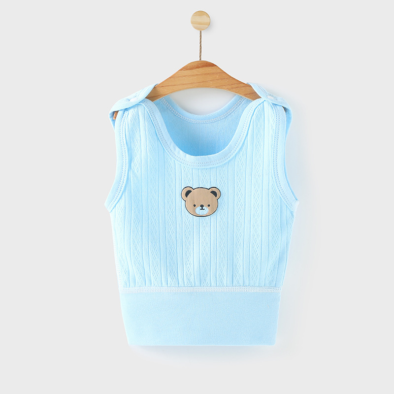 Νεογέννητο πλεκτό χωρίς μανίκια γιλέκο από βαμβάκι, με ρυθμιζόμενες αγκράφες στους ώμους, 100% βαμβάκι, μαλακή υφή