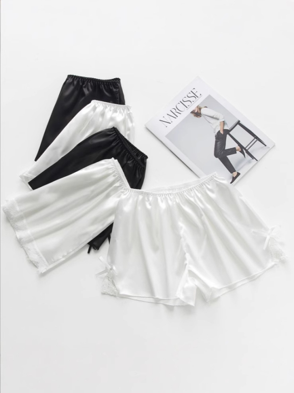 Ženski sigurnosni šortovi s čipkastim rubom, tanki, tročetvrtinska duljina, labav kroj, prozračni poliester (Anti-Silk) materijal