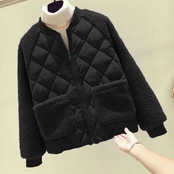 Ženska lagana pamučna jakna, kratki kroj, polo ovratnik, zatvarač, fleece punjenje
