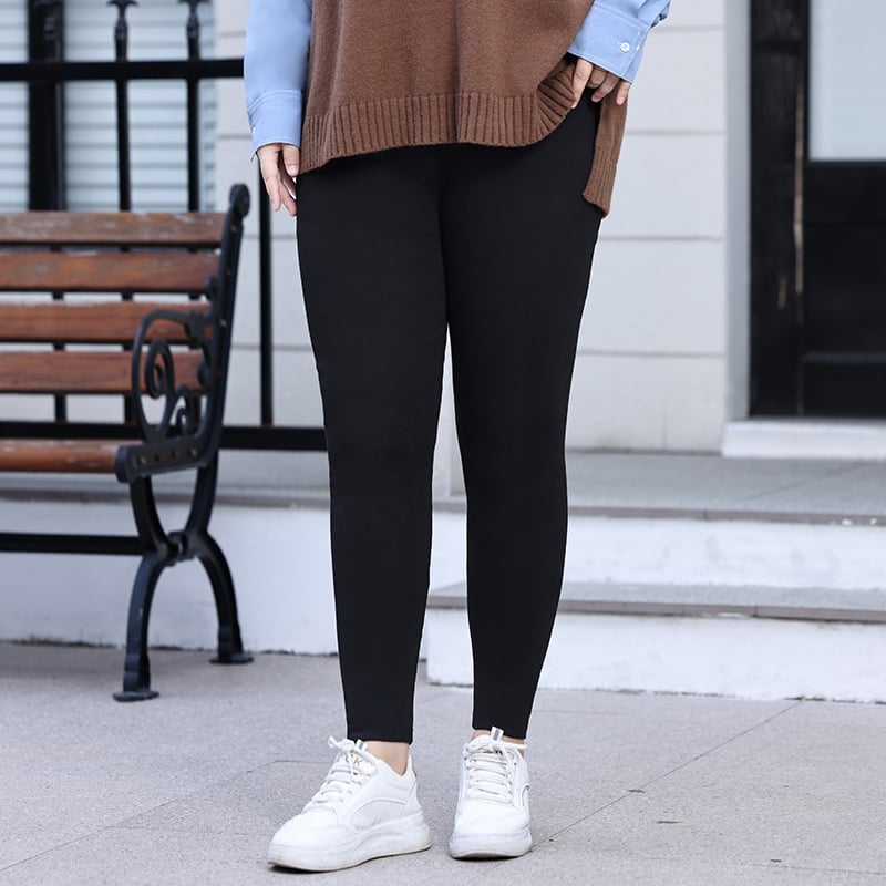 Pantaloni damă talie înaltă, skinny, uni, amestec poliester-elastan, lungime completă, croială creion