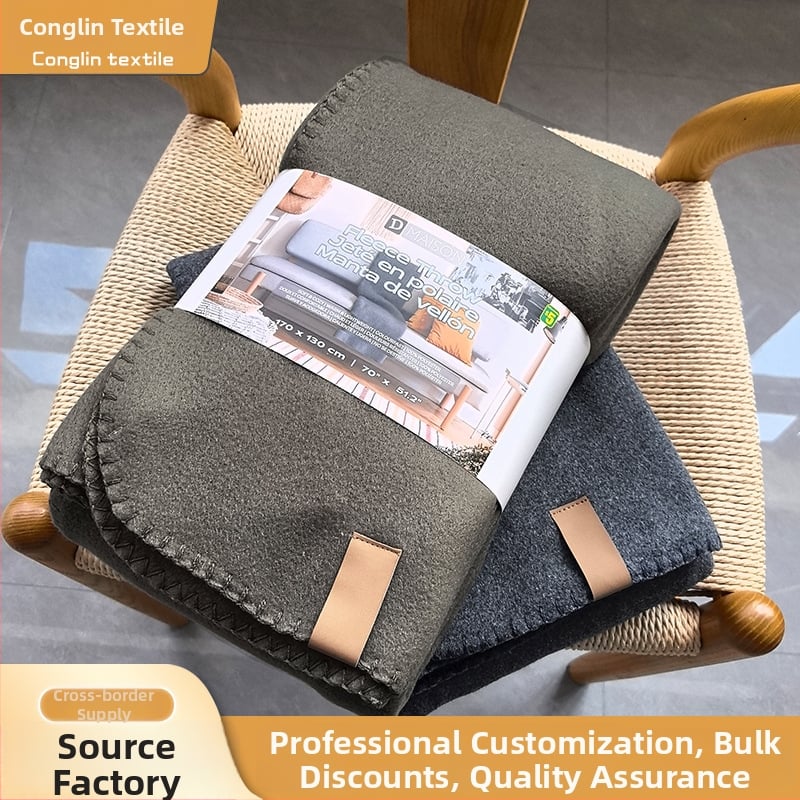 Πλεκτή κουβέρτα - Γεωμετρικό σχέδιο, Πολυεστερική ίνα, Jungle Textile, Για όλες τις εποχές