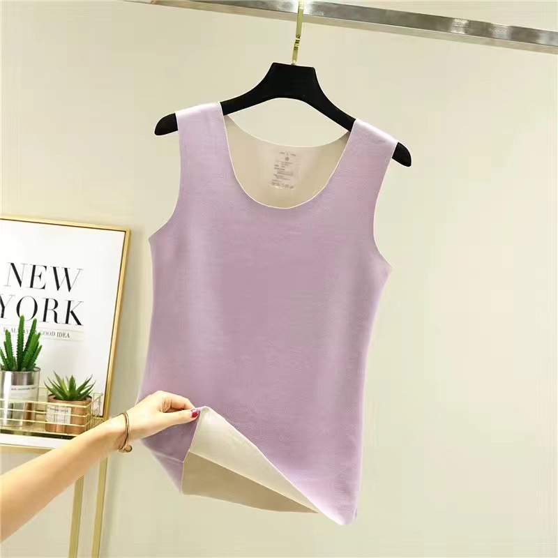 Ženska dvostrano velur topli prsluk, bez rukava, bez šavova, kružni izrez, debeli poliester materijal