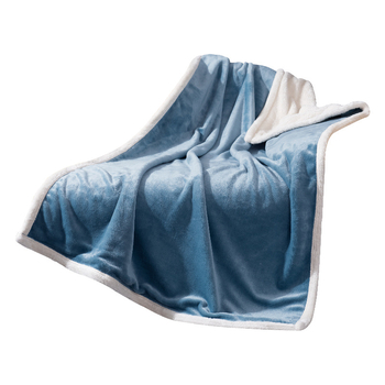 Διπλής όψεως κουβέρτα από βελούδο κοραλλιού με δυνατότητα λογότυπου; πολυεστερικά ινίδια; βάρος 0,38–2,1 kg; κατάλληλη για άνοιξη και φθινόπωρο