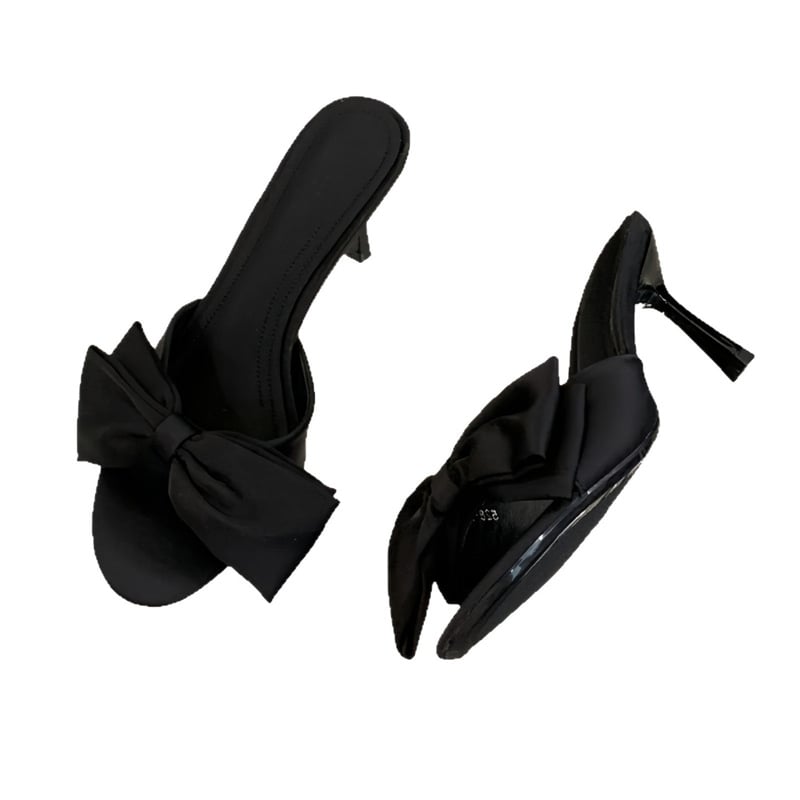 Női masnis magas sarkú szandál, felső rész: szuper rost, talp: gumi, nyár 2025