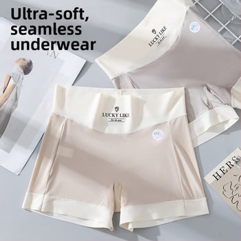 Γυναικείες Ασφαλείς Σορτς Εσωρούχων – Ice Silk Ύφασμα, Πλεκτό, Μεσαία Μέση, Νάιλον 78% με Επένδυση Καβάλου από Βισκόζη