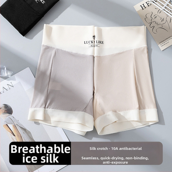 Γυναικείες Ασφαλείς Σορτς Εσωρούχων – Ice Silk Ύφασμα, Πλεκτό, Μεσαία Μέση, Νάιλον 78% με Επένδυση Καβάλου από Βισκόζη