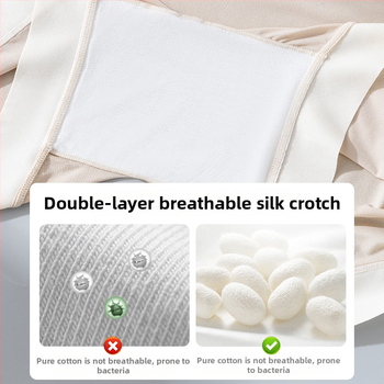 Γυναικείες Ασφαλείς Σορτς Εσωρούχων – Ice Silk Ύφασμα, Πλεκτό, Μεσαία Μέση, Νάιλον 78% με Επένδυση Καβάλου από Βισκόζη