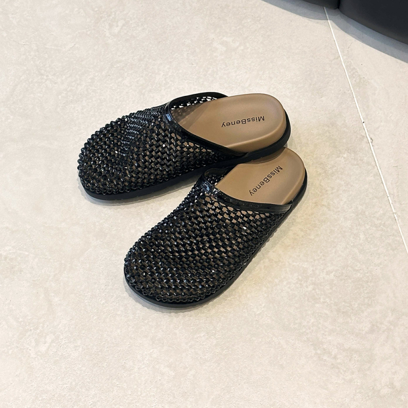 Miss hamari Ženske slip-on sandale s rhinestones, gornji dio od sintetičke kože, potplat od gume, unutrašnjost od umjetne kože, protuklizne i otporne na habanje